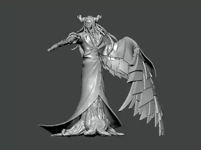 3D Model-CHARACTER0003 statue with wings