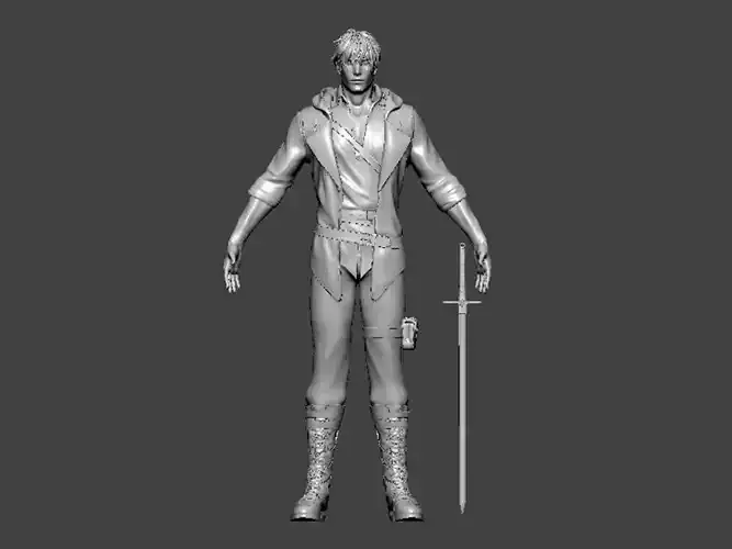 3D Model-CHARACTER0006 man holding sword