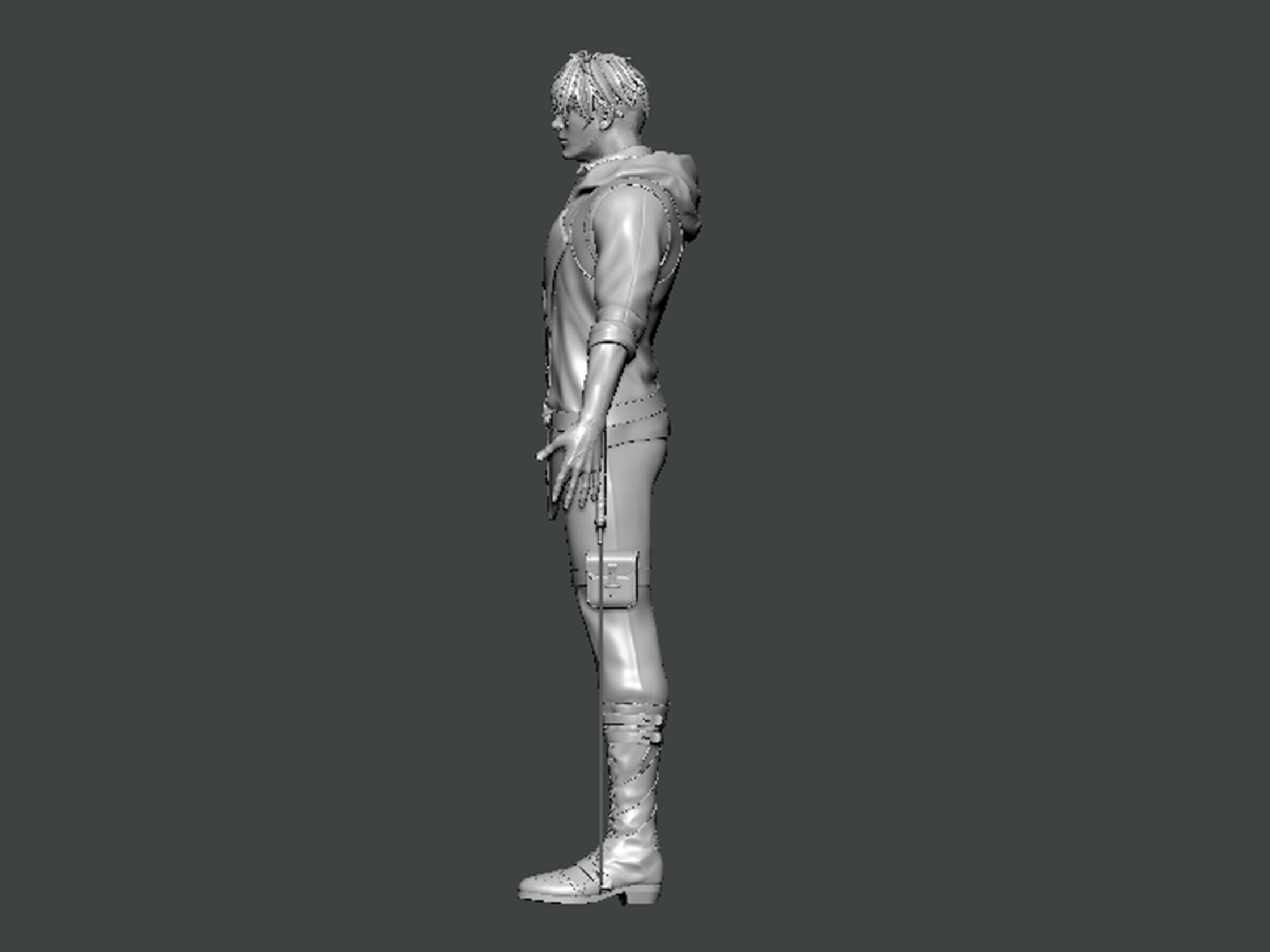 3D Model-CHARACTER0006 man holding sword 3D print model_2