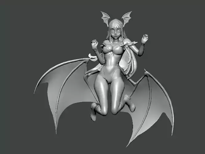 3D Model-CHARACTER0012 female with long hair and wings