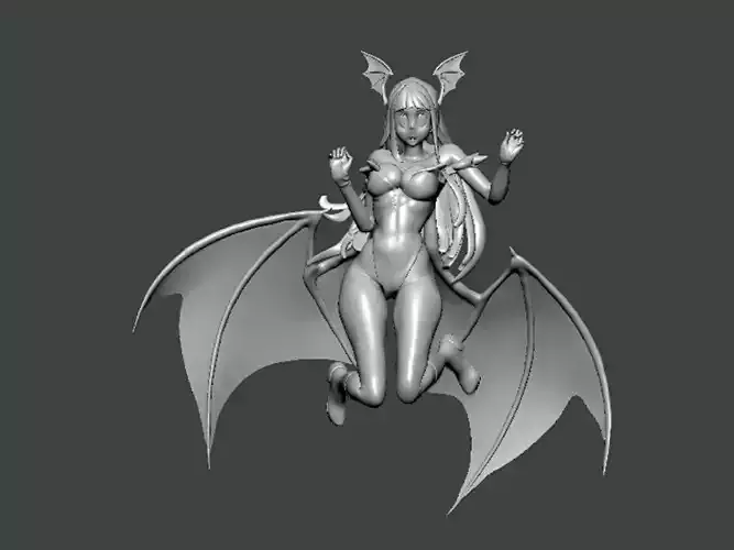 3D Model-CHARACTER0016 female with long hair and wings