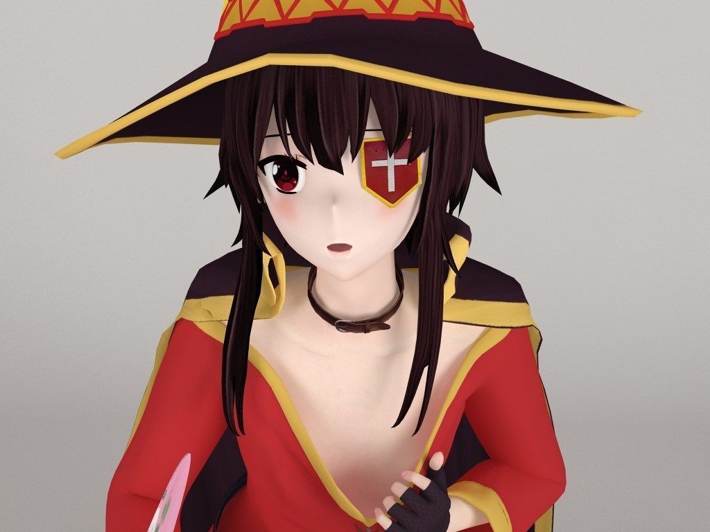 Megumin anime girl pose 05 3D model_2