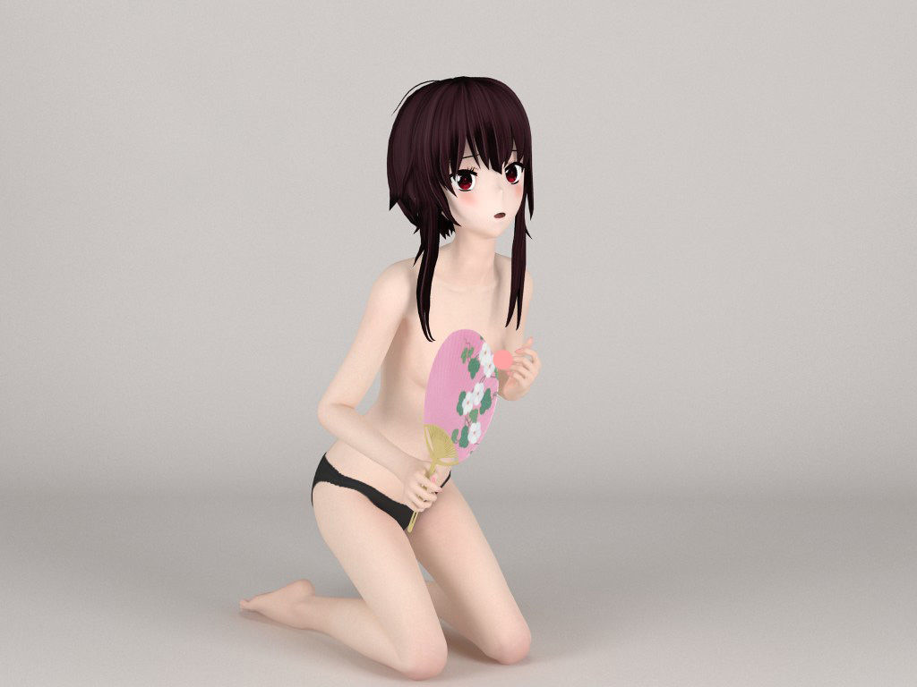 Megumin anime girl pose 05 3D model_4