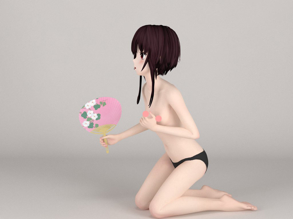 Megumin anime girl pose 05 3D model_10