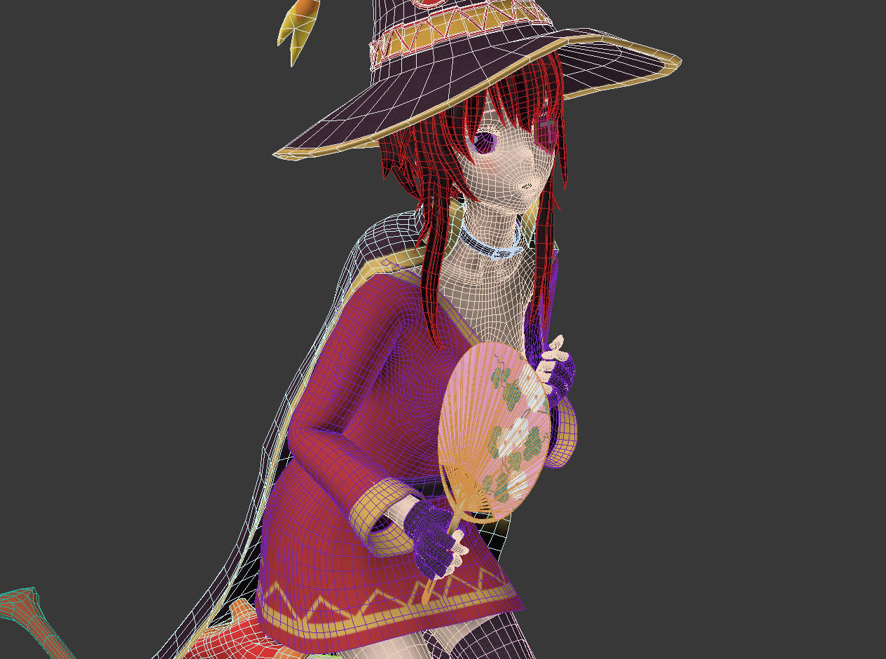 Megumin anime girl pose 05 3D model_15