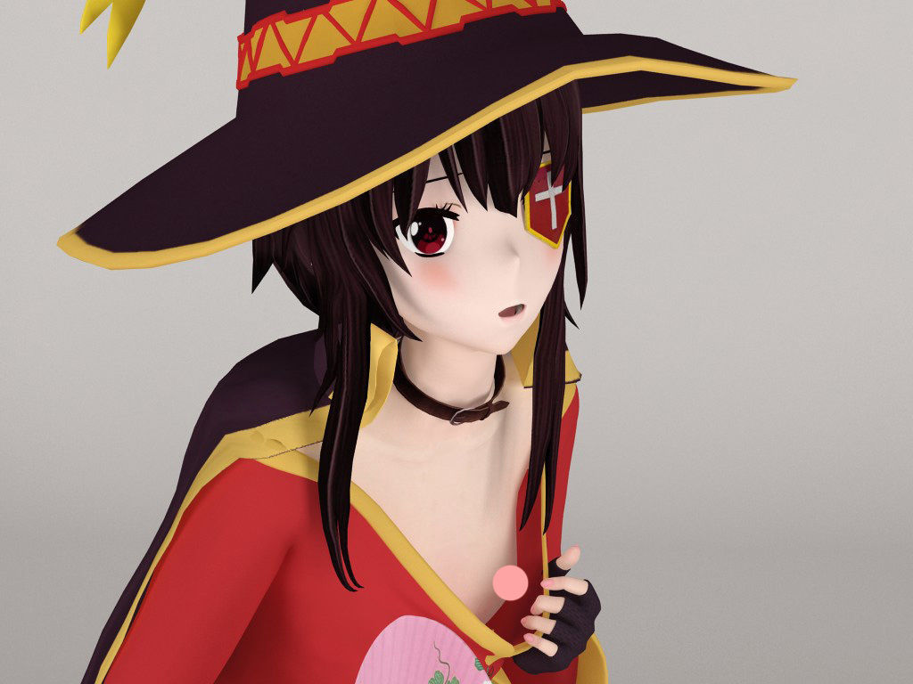 Megumin anime girl pose 05 3D model_1
