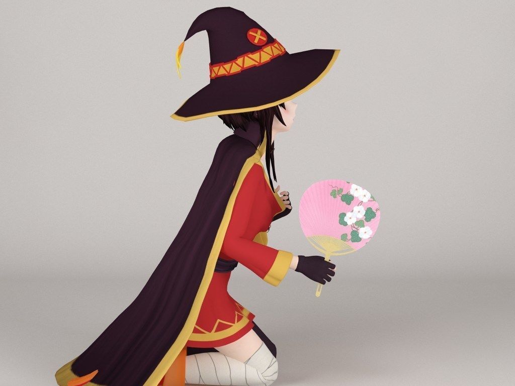 Megumin anime girl pose 05 3D model_12
