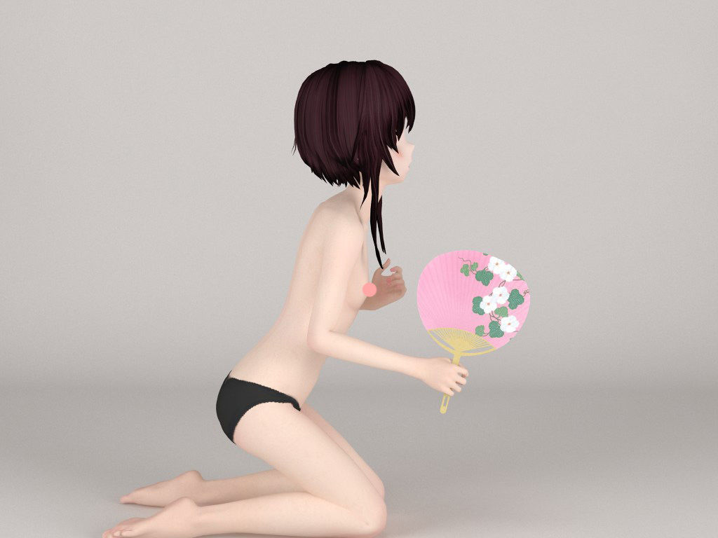 Megumin anime girl pose 05 3D model_13