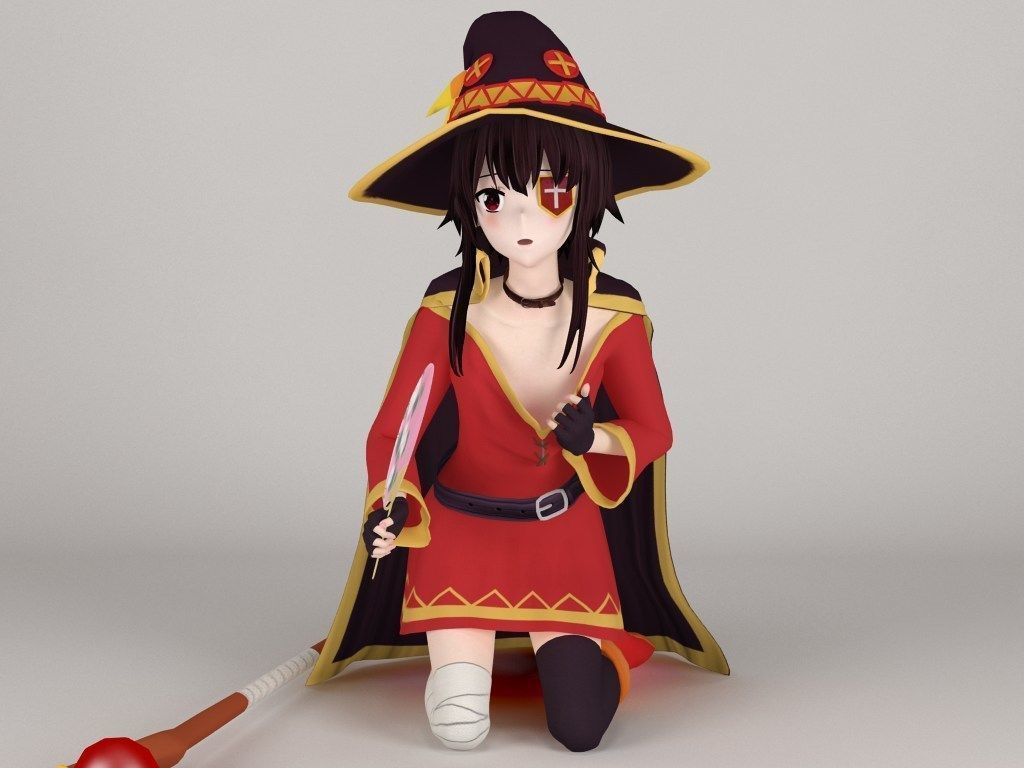 Megumin anime girl pose 05 3D model_6