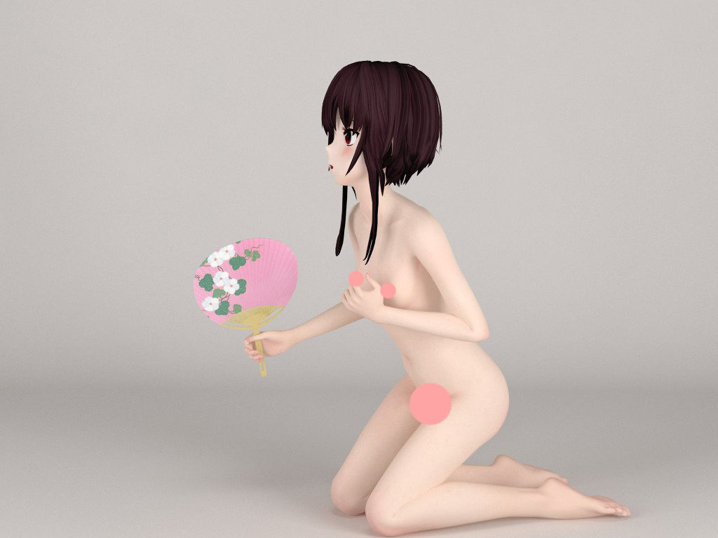 Megumin anime girl pose 05 3D model_11