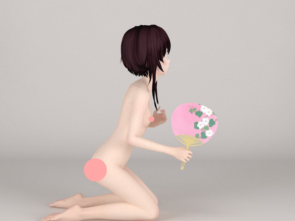 Megumin anime girl pose 05 3D model_14