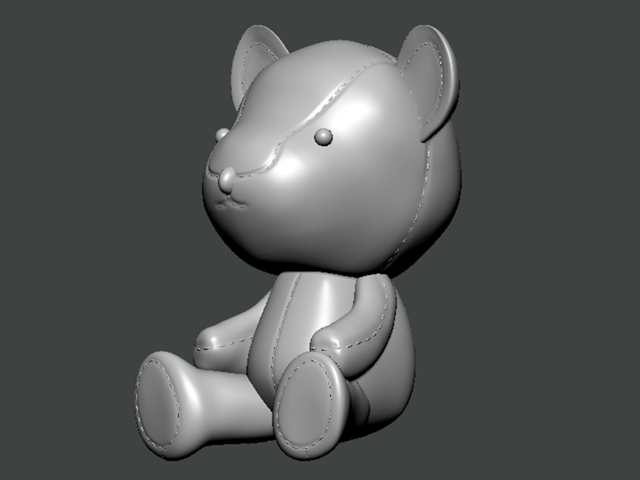 3D Model-CHARACTER0025 teddy bear 3D print model_1