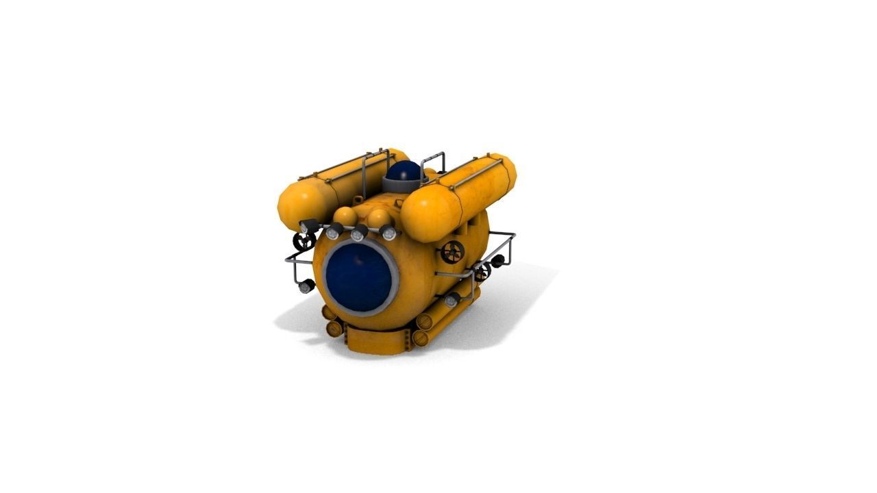 bathyscaphe air compressor Low-poly 3D model_2