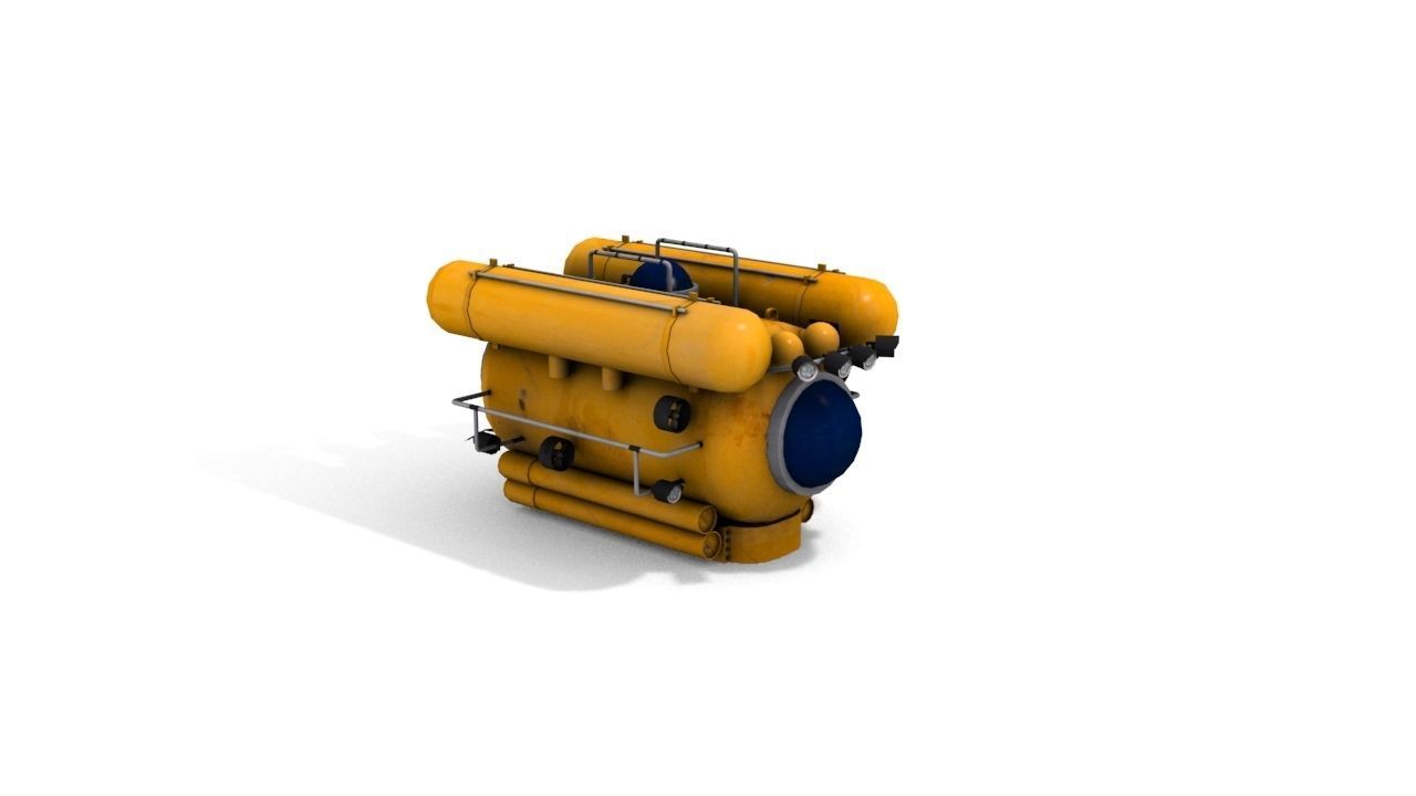 bathyscaphe air compressor Low-poly 3D model_3