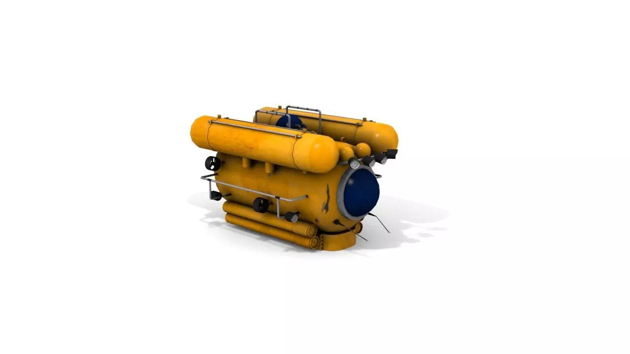 bathyscaphe air compressor Low-poly 3D model_0