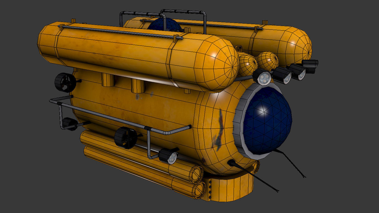bathyscaphe air compressor Low-poly 3D model_6