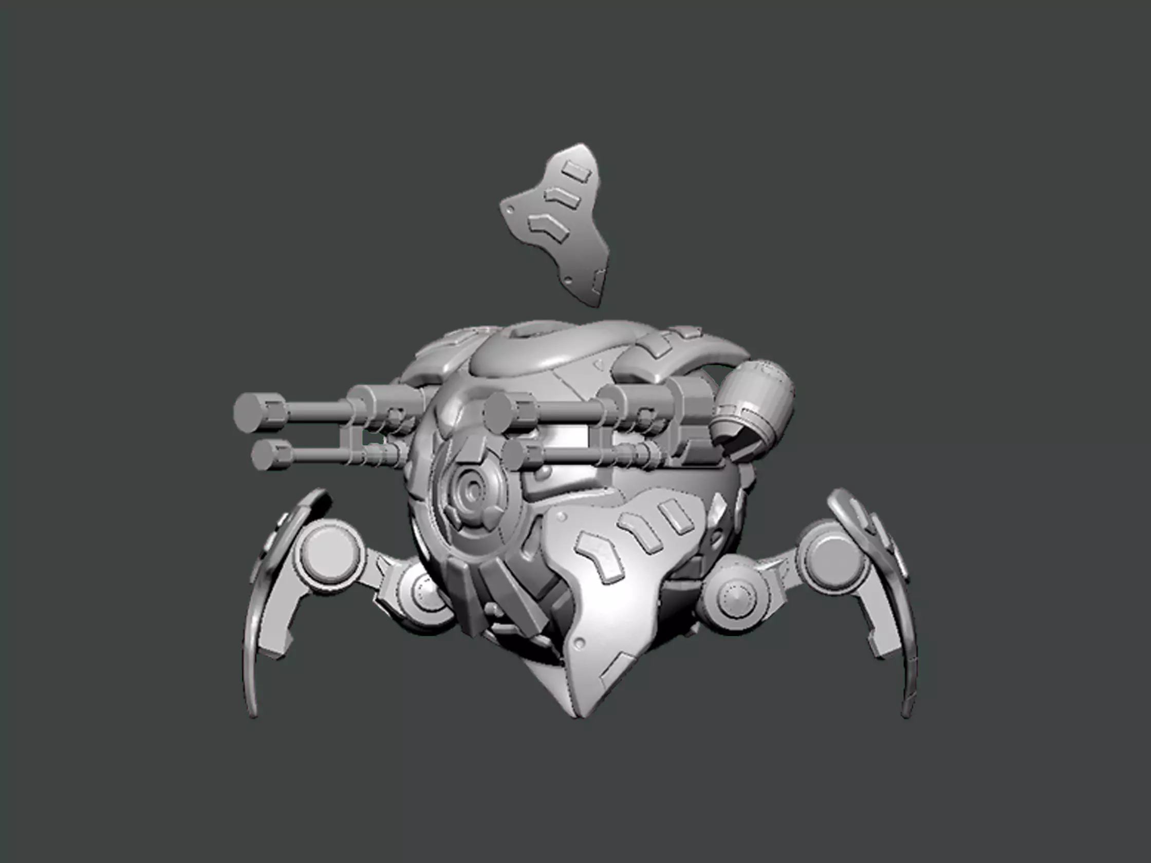 3D Model-CHARACTER0037 robot with gun 3D print model_0