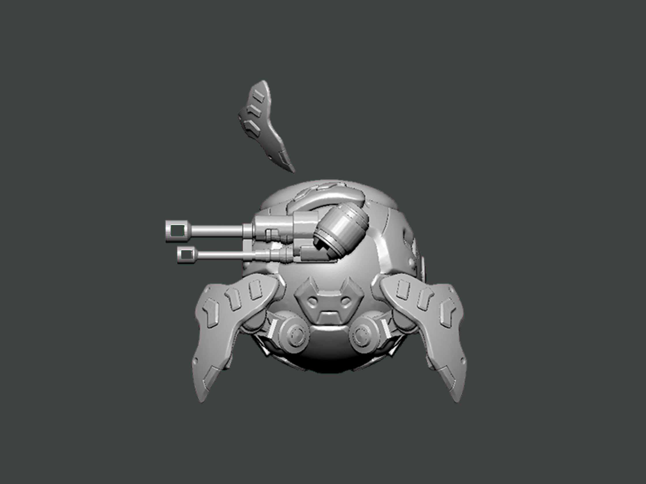 3D Model-CHARACTER0037 robot with gun 3D print model_2