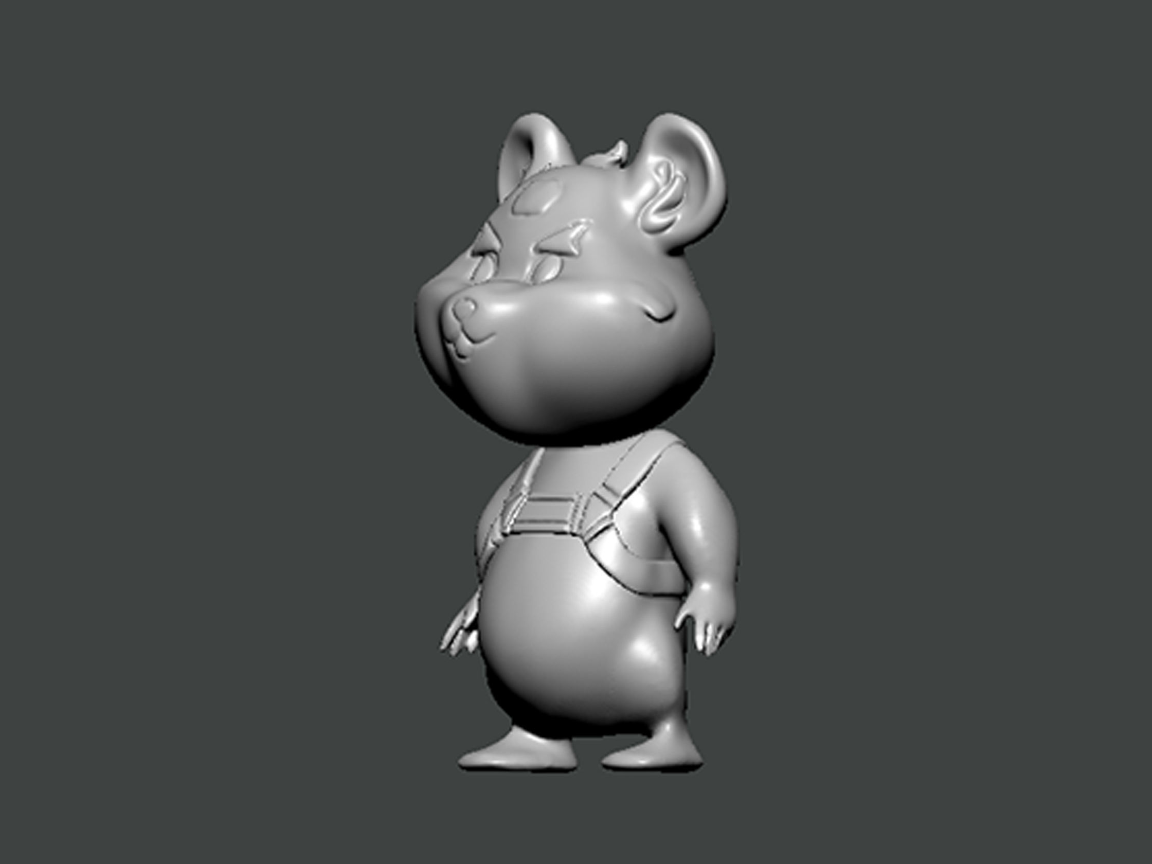 3D Model-CHARACTER0048 mouse wearing helmet 3D print model_1