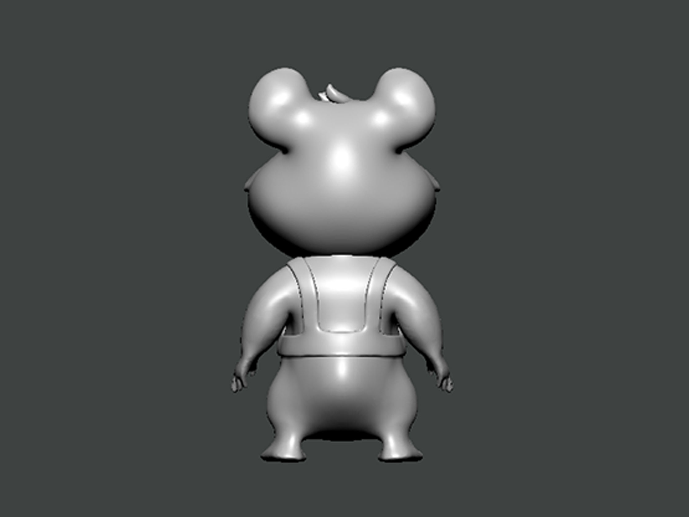 3D Model-CHARACTER0048 mouse wearing helmet 3D print model_3