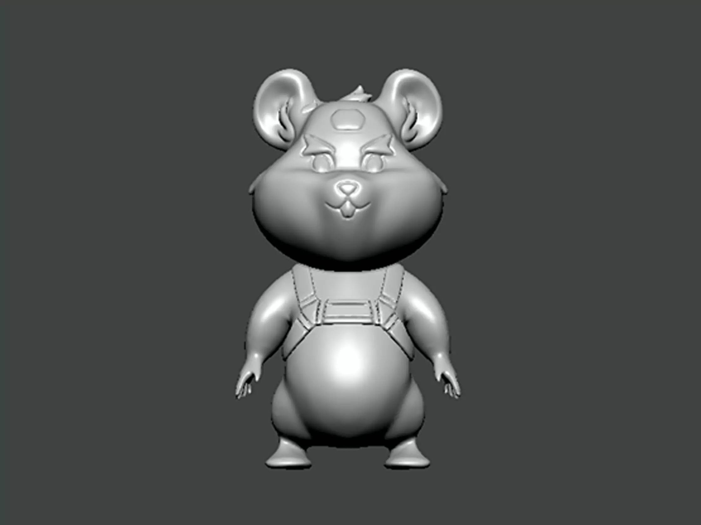 3D Model-CHARACTER0048 mouse wearing helmet 3D print model_0