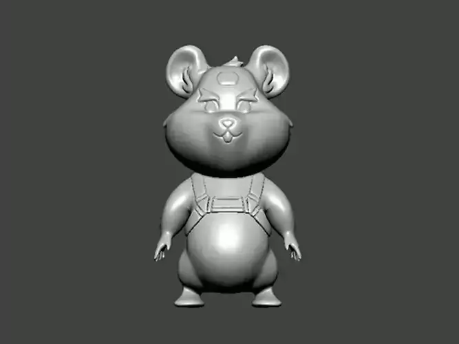 3D Model-CHARACTER0048 mouse wearing helmet