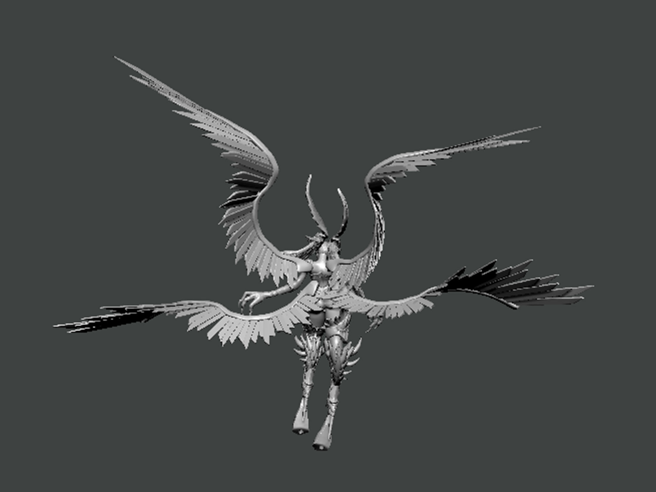 3D Model-CHARACTER0051 flying creature with wings 3D print model_3