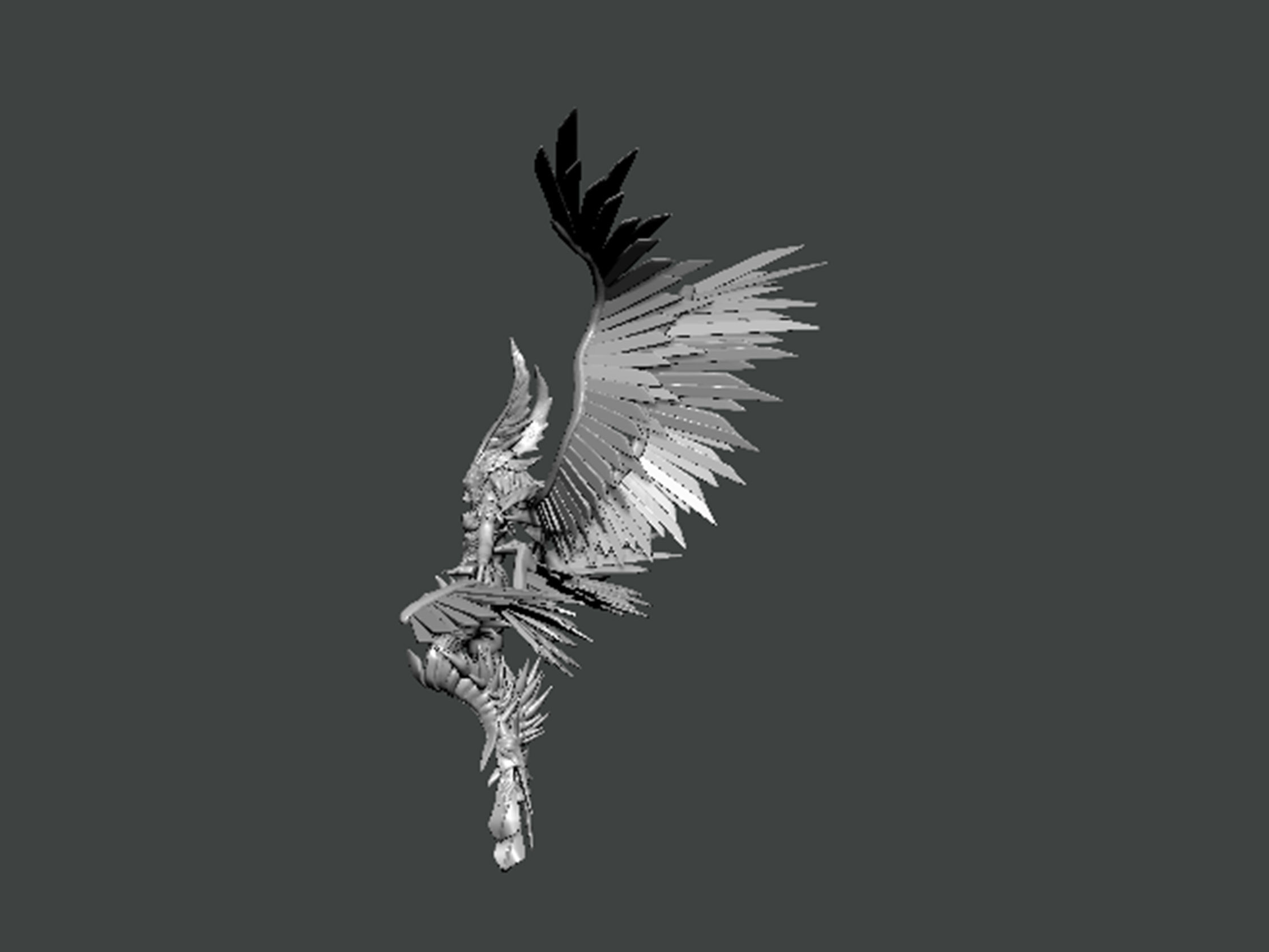 3D Model-CHARACTER0051 flying creature with wings 3D print model_2