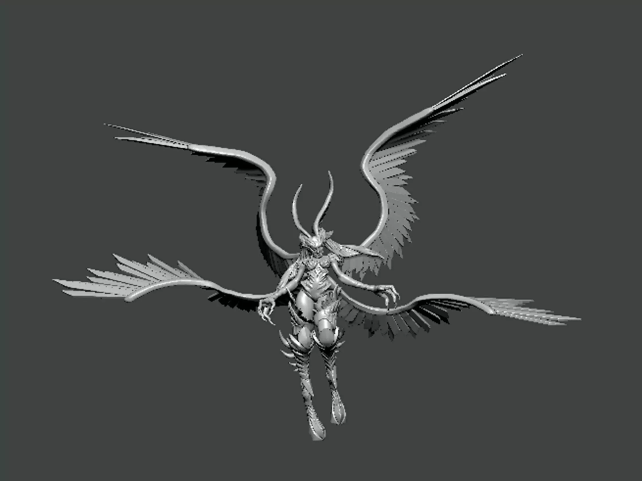 3D Model-CHARACTER0051 flying creature with wings 3D print model_0
