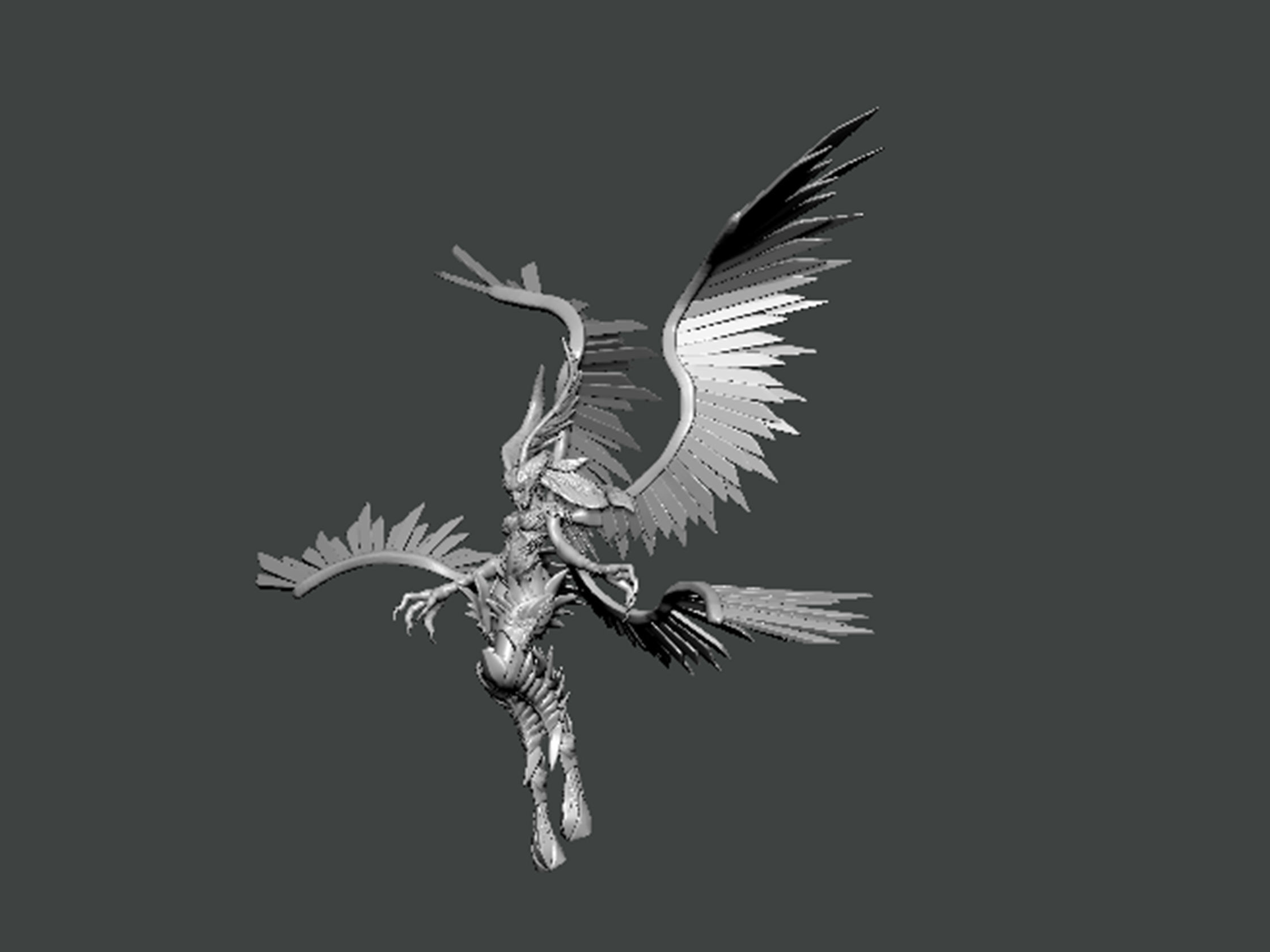 3D Model-CHARACTER0051 flying creature with wings 3D print model_1