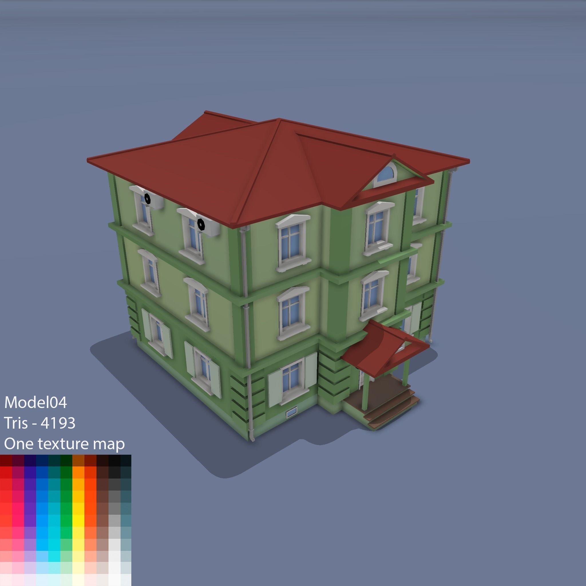 City buildings Low-poly 3D model_7