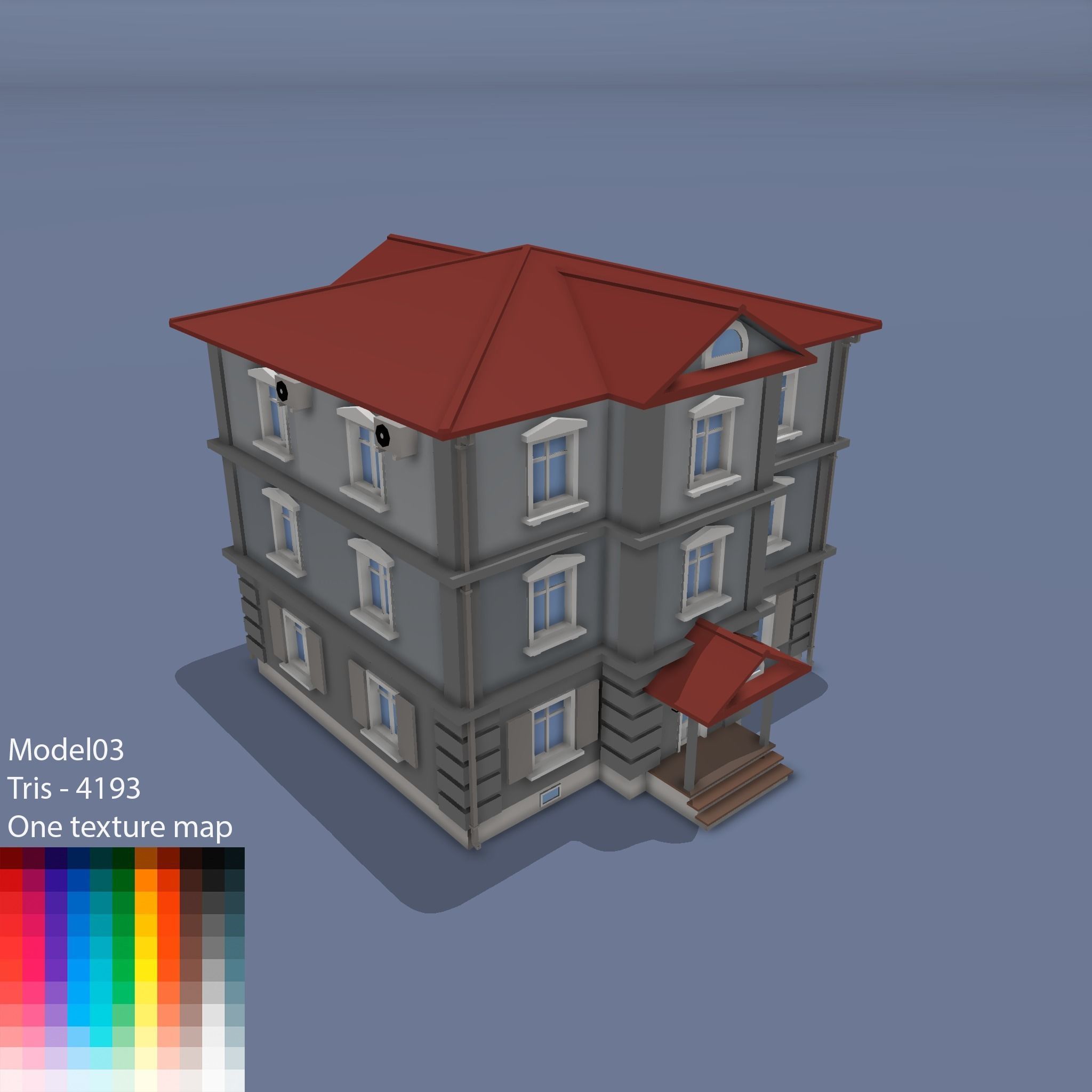 City buildings Low-poly 3D model_6