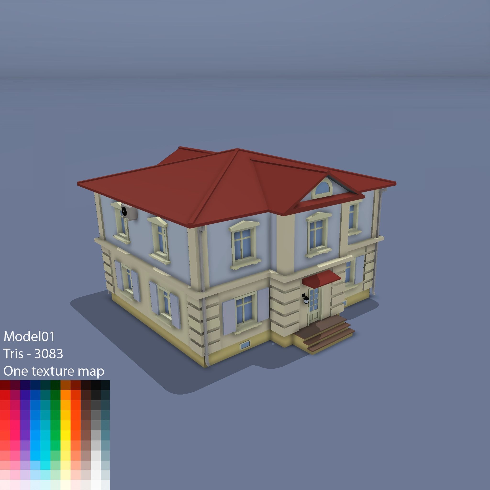 City buildings Low-poly 3D model_4