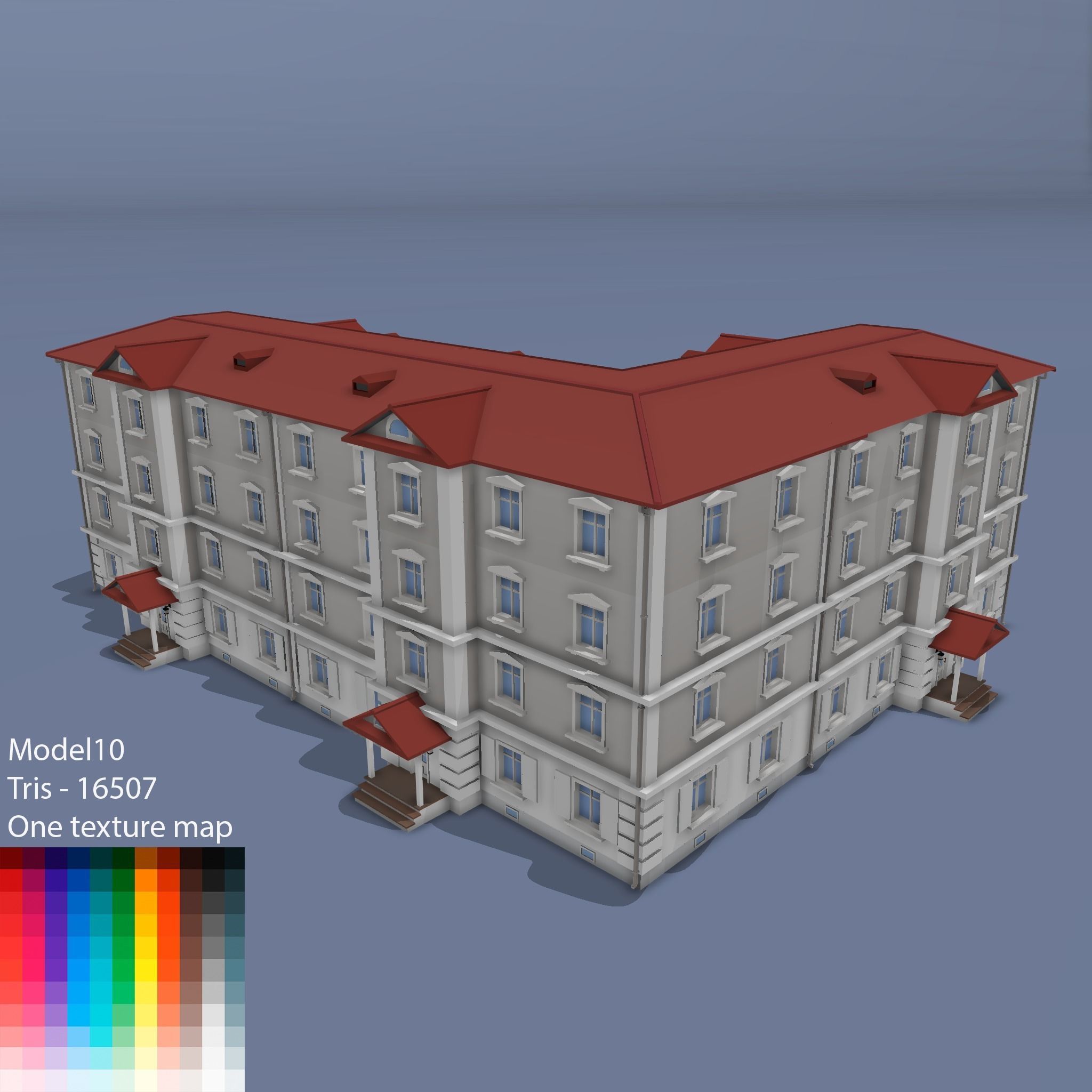 City buildings Low-poly 3D model_13
