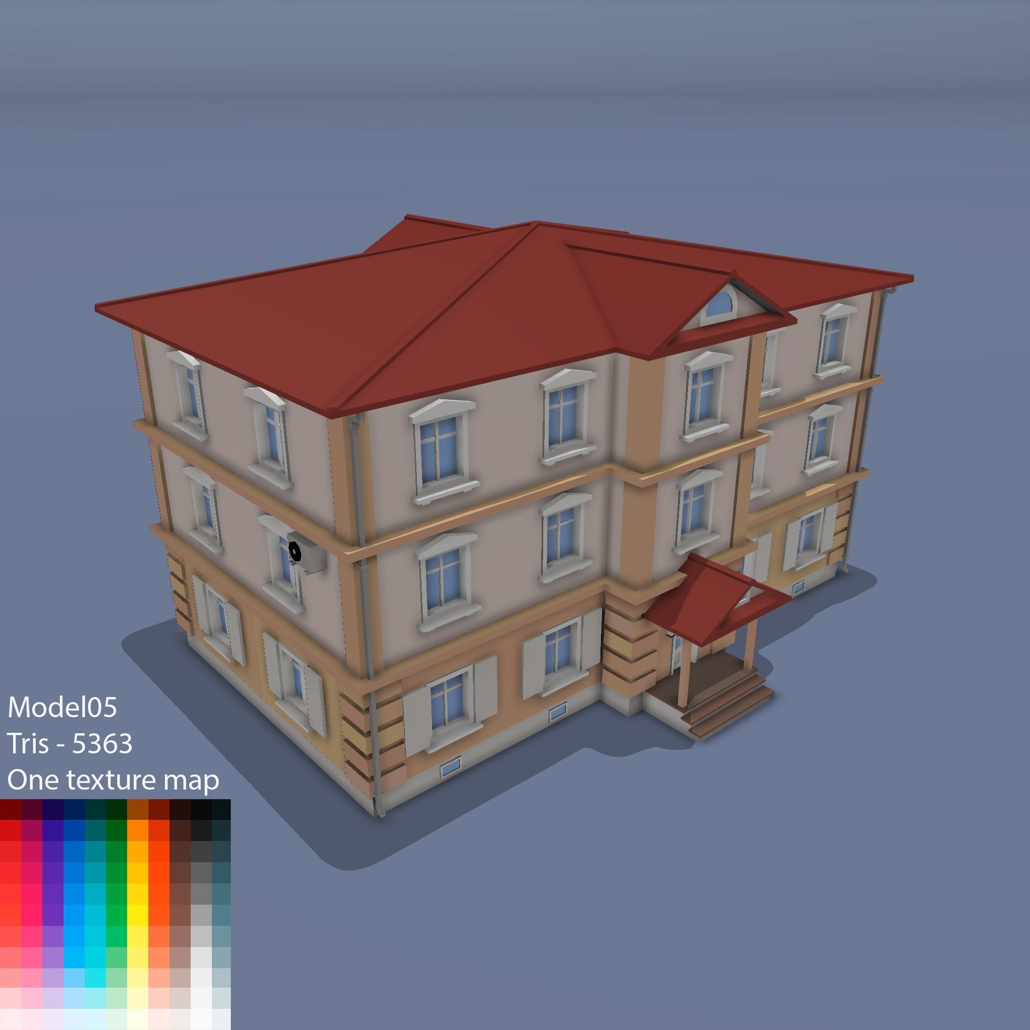 City buildings Low-poly 3D model_8