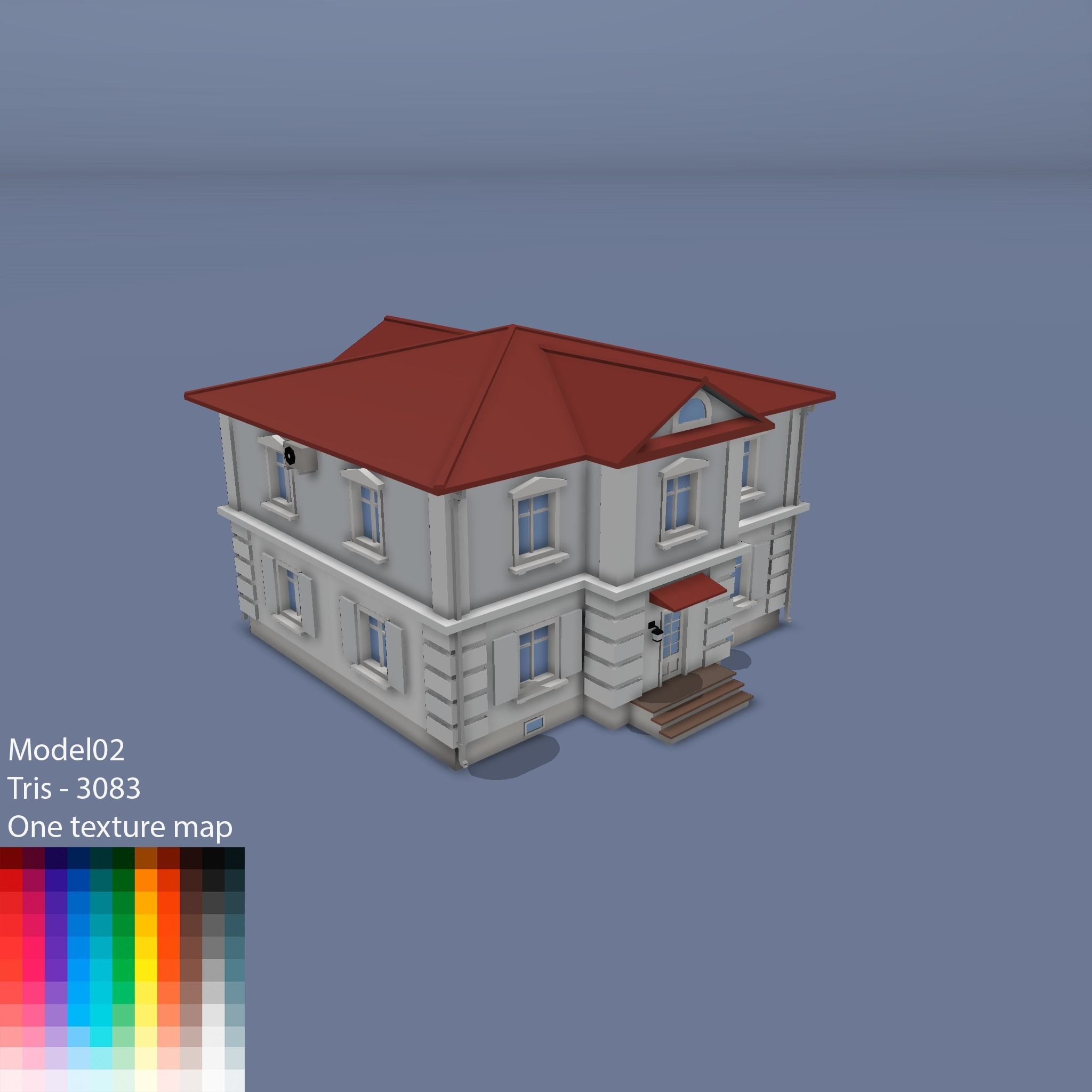 City buildings Low-poly 3D model_5