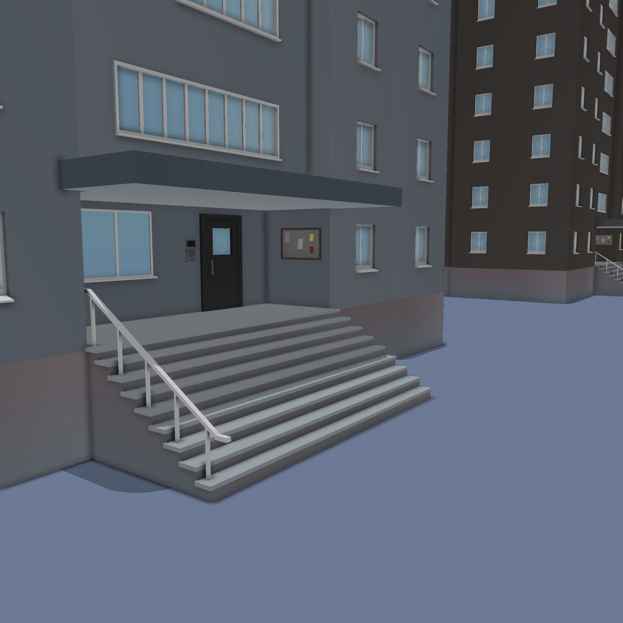 City buildings Low-poly 3D model_2