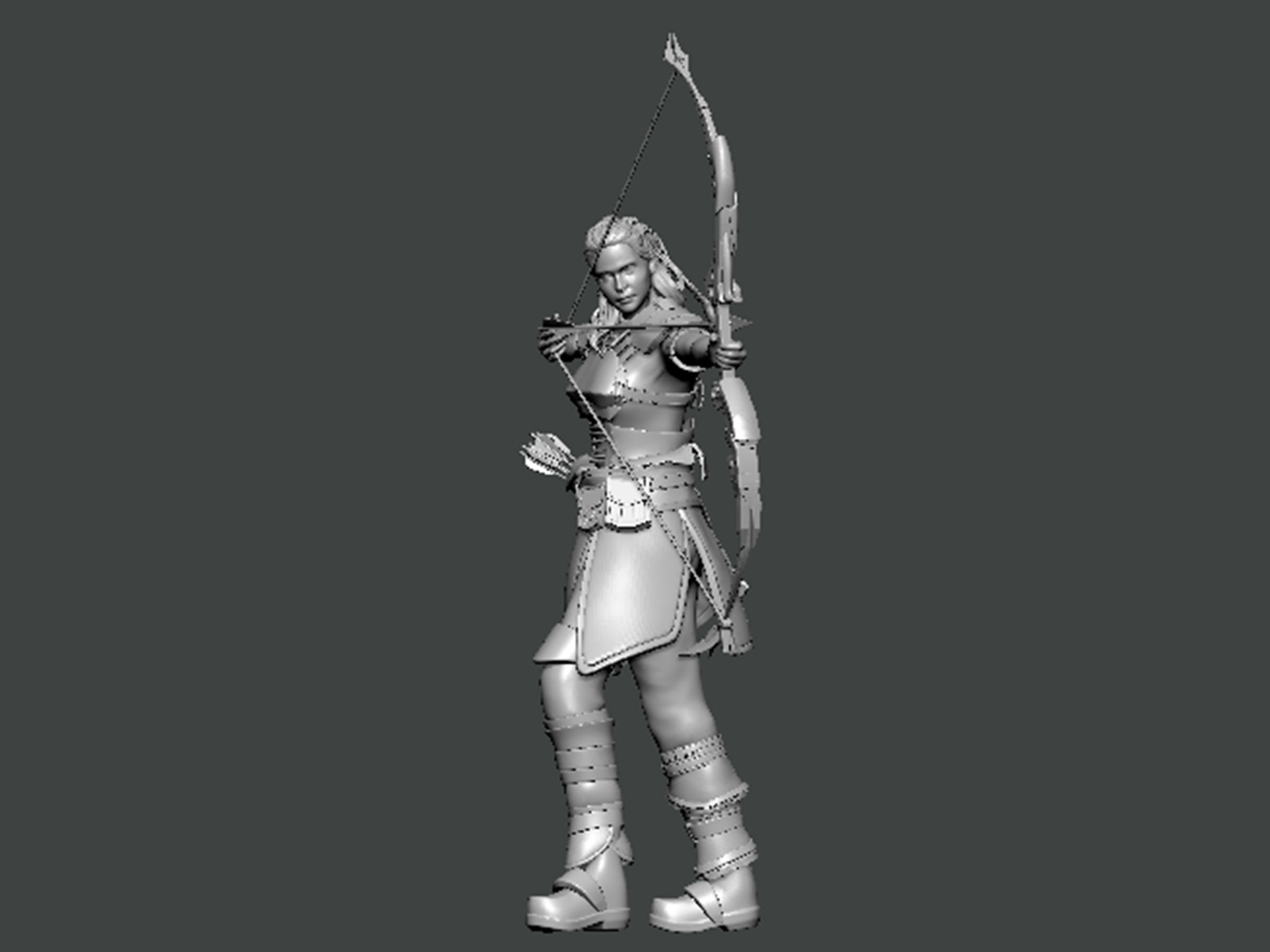 3D Model-CHARACTER0060 female archer 3D print model_1