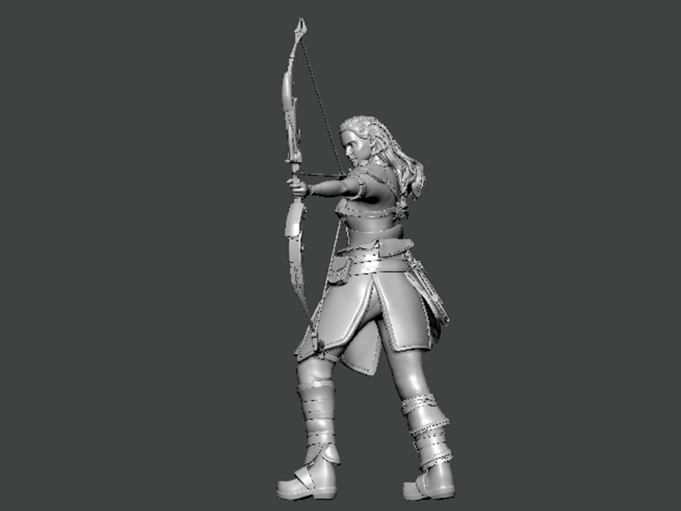3D Model-CHARACTER0060 female archer 3D print model_2