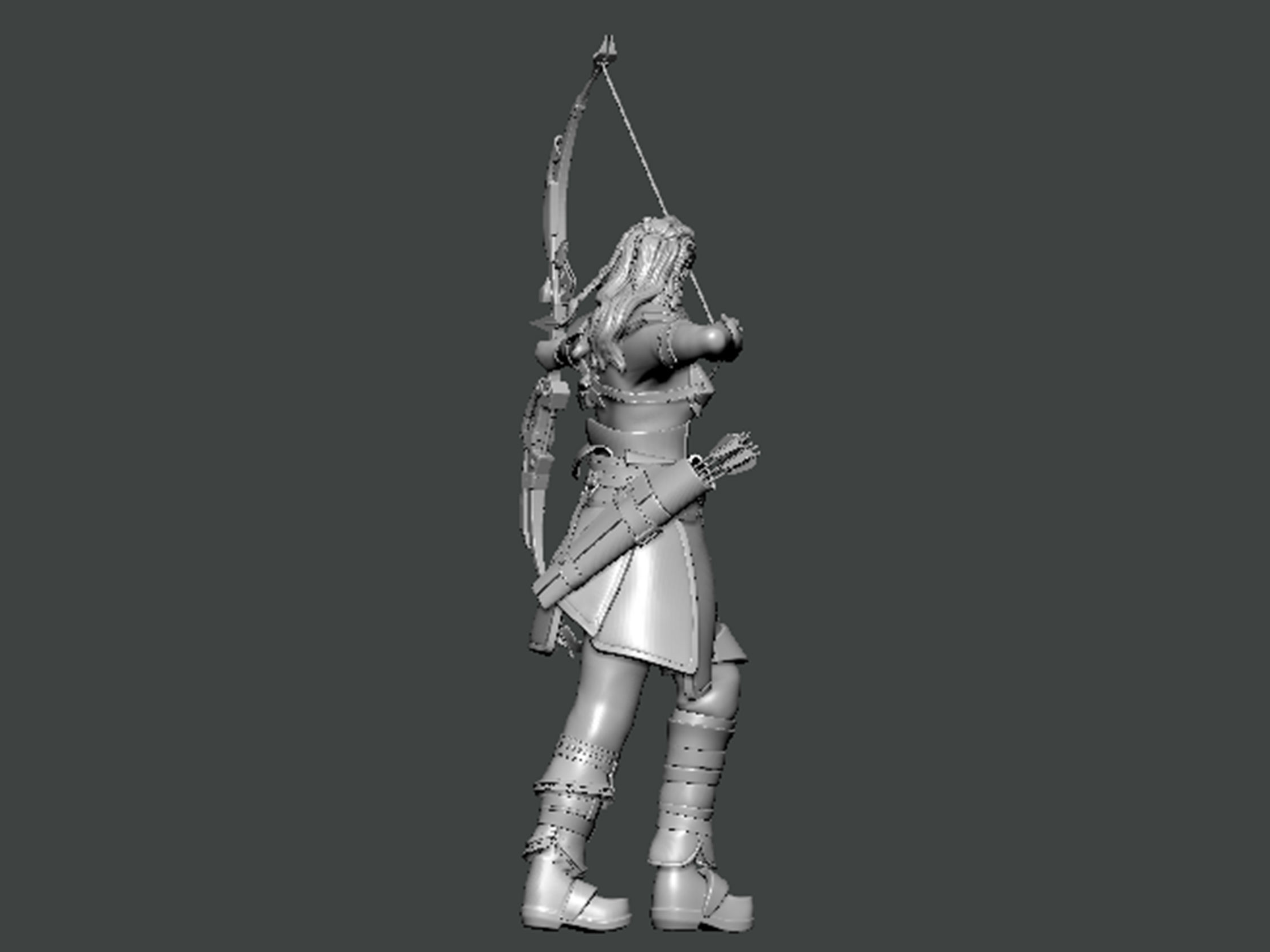 3D Model-CHARACTER0060 female archer 3D print model_3