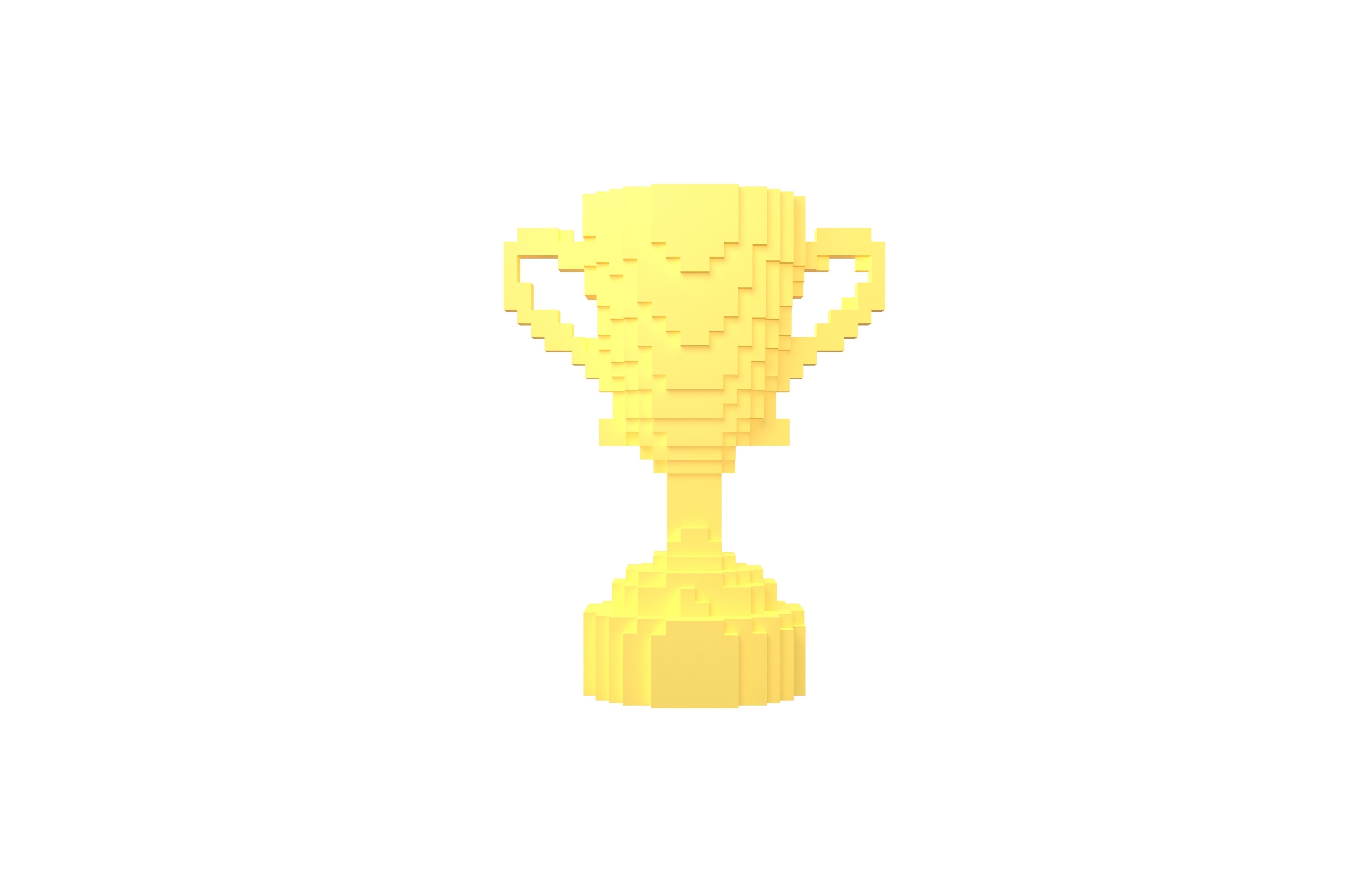 Voxel Trophy v1 001 Low-poly 3D model_1