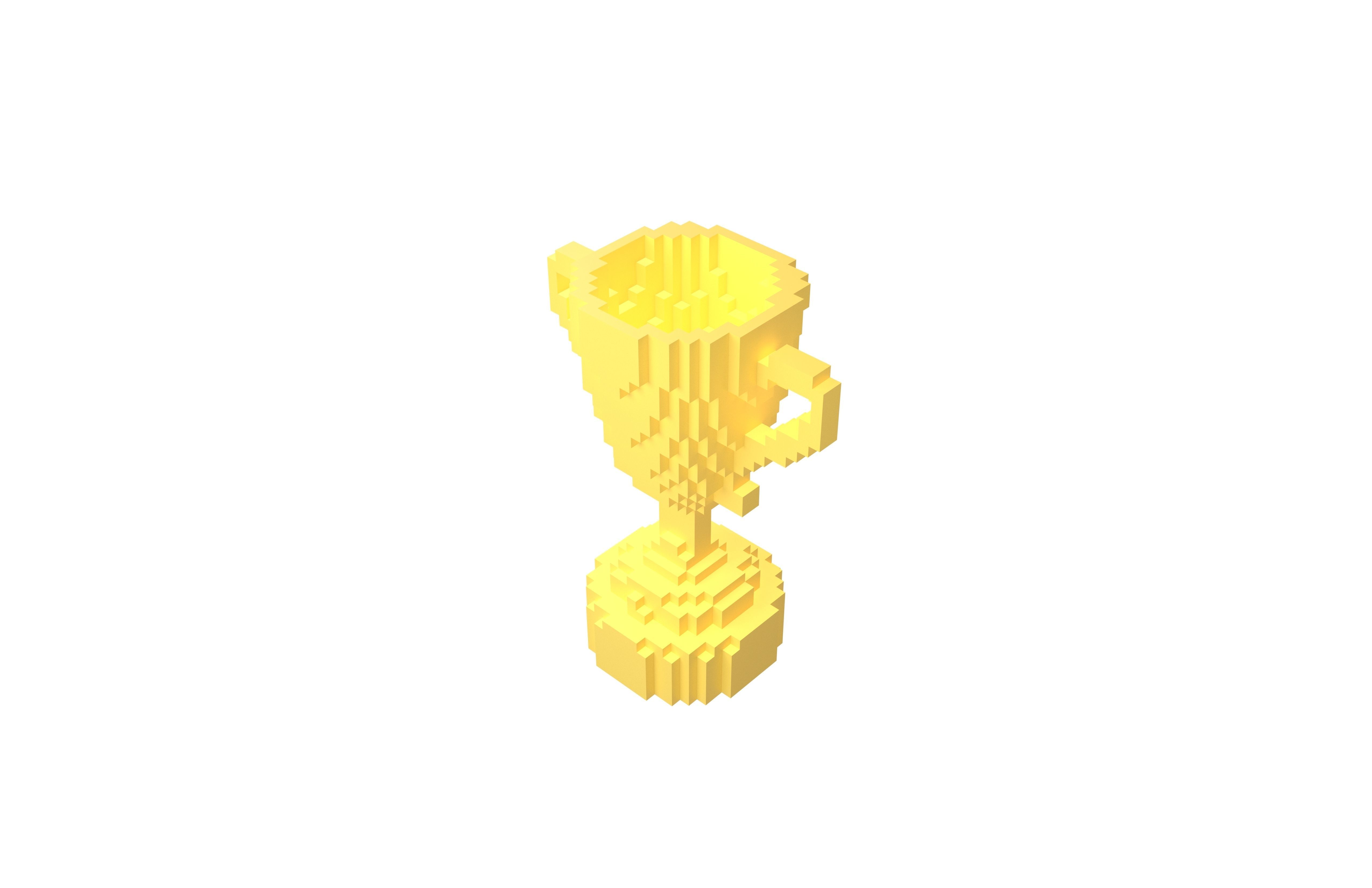 Voxel Trophy v1 001 Low-poly 3D model_2