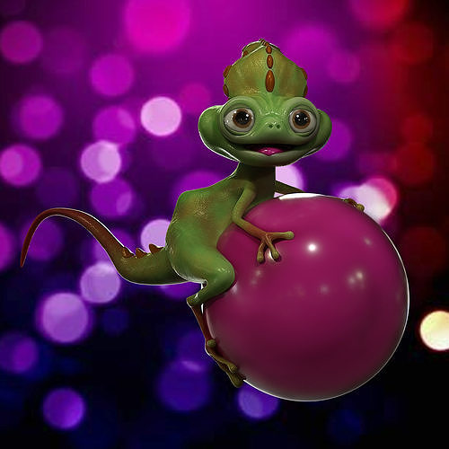 Geco-pokemon lizard on ball Free 3D print model