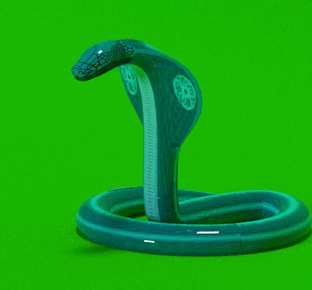 Blue Snake 3D model Animated King Cobra Model 3D model