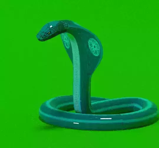Blue Snake 3D model   Animated King Cobra Model 3D model