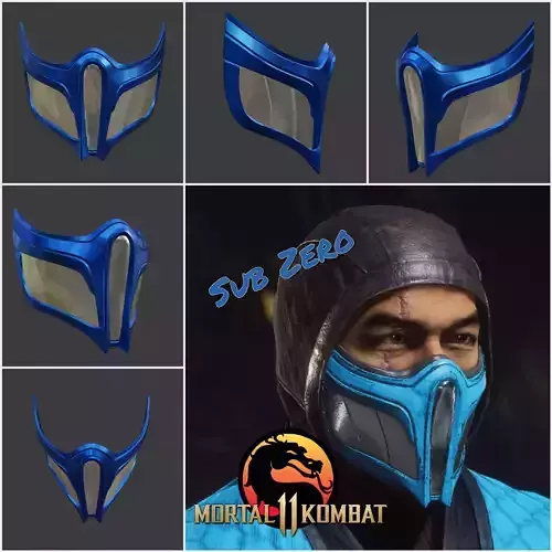 Sub Zero mask from Mortal Kombat 11 - Master of cold Justice
