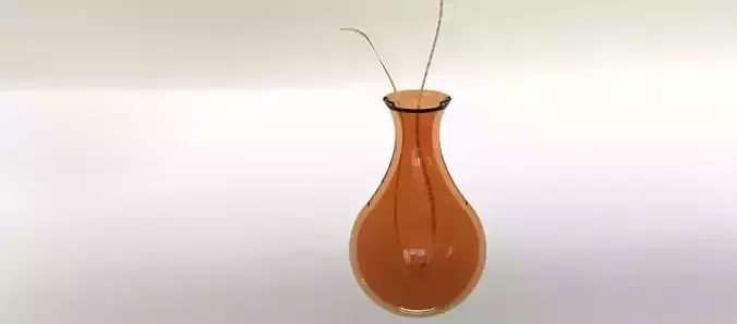 VASE orange glass hanging on string