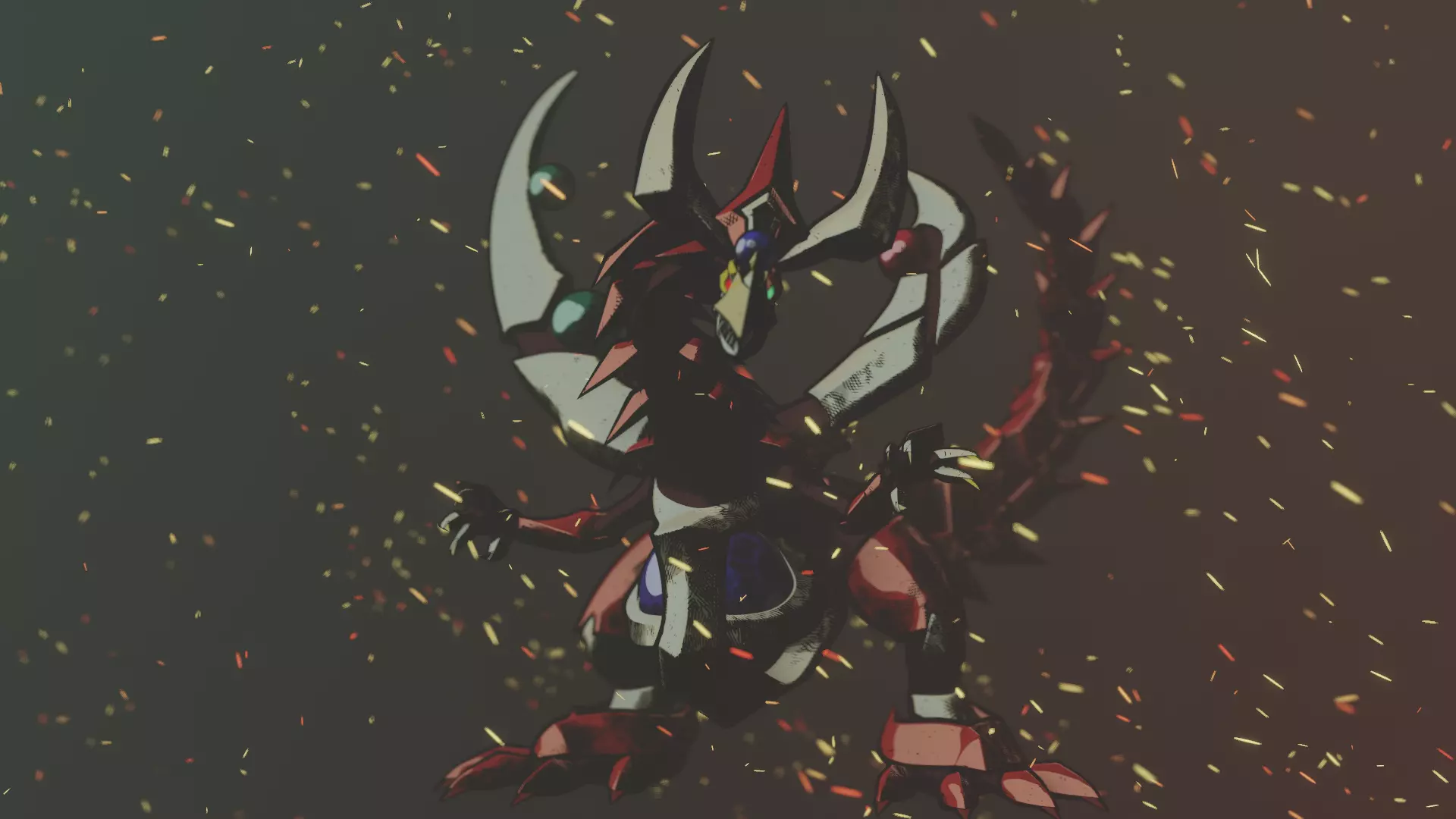 Odd-Eyes Darkness Dragon Free low-poly 3D model