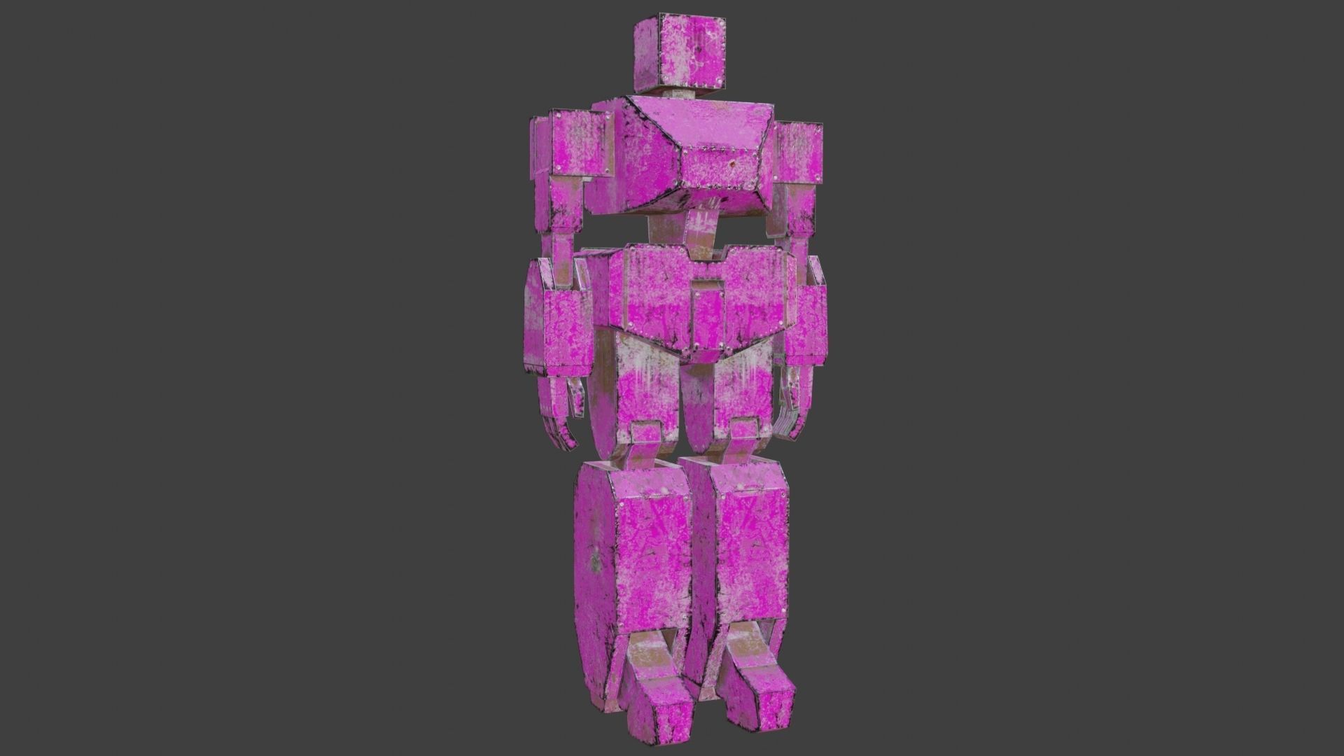 Box Robot Rigged Character Low-poly 3D model_6