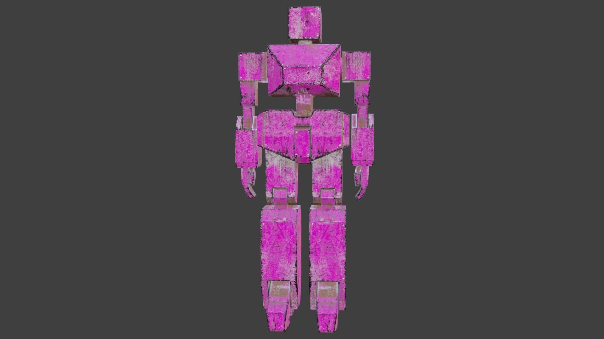 Box Robot Rigged Character Low-poly 3D model_4